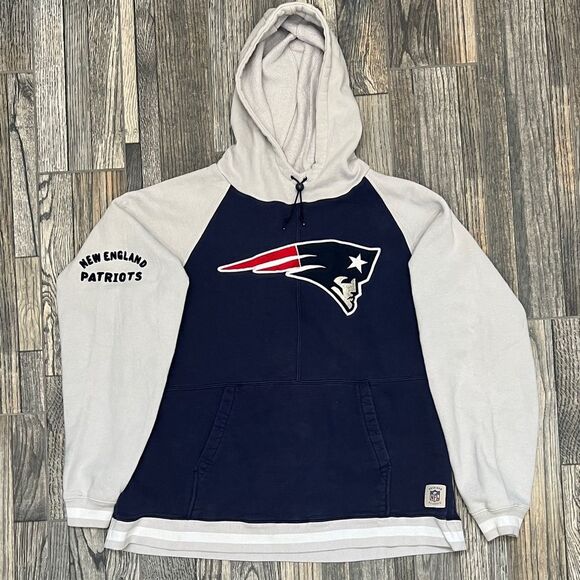 🔥🏈 Vintage NEW ENGLAND PATRIOTS NFL Embroidered Fleece HOODIE Size Large - Picture 1 of 13